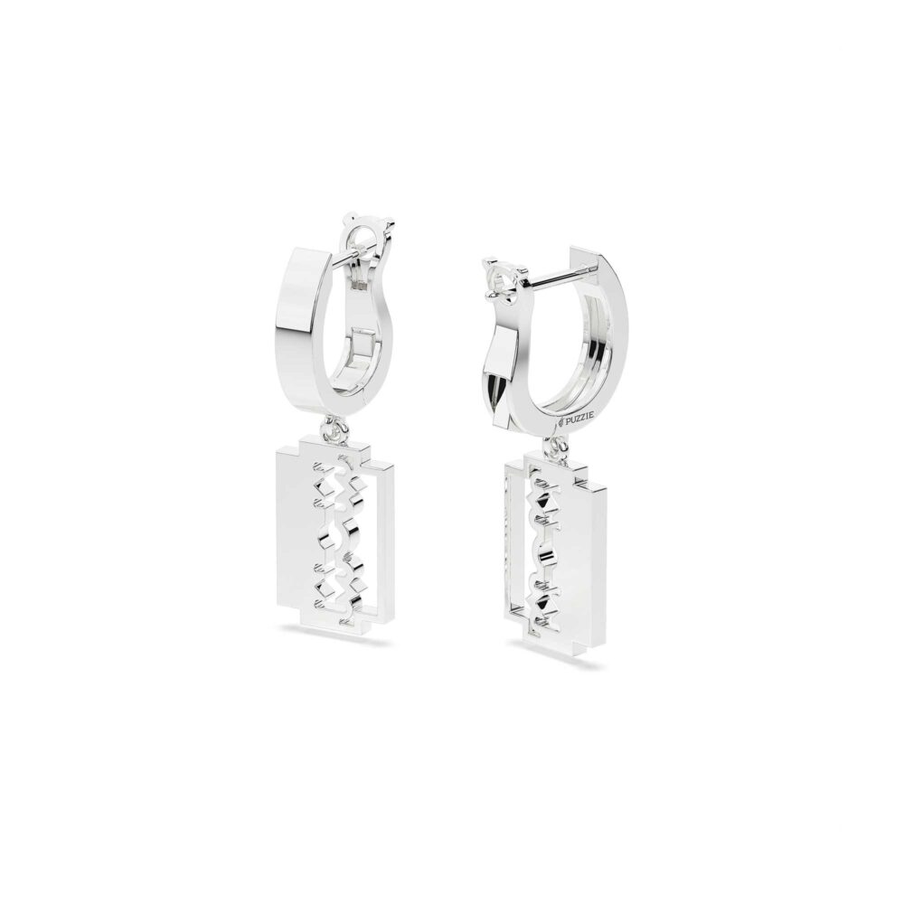 Bông Tai Bạc Razor Line BT008