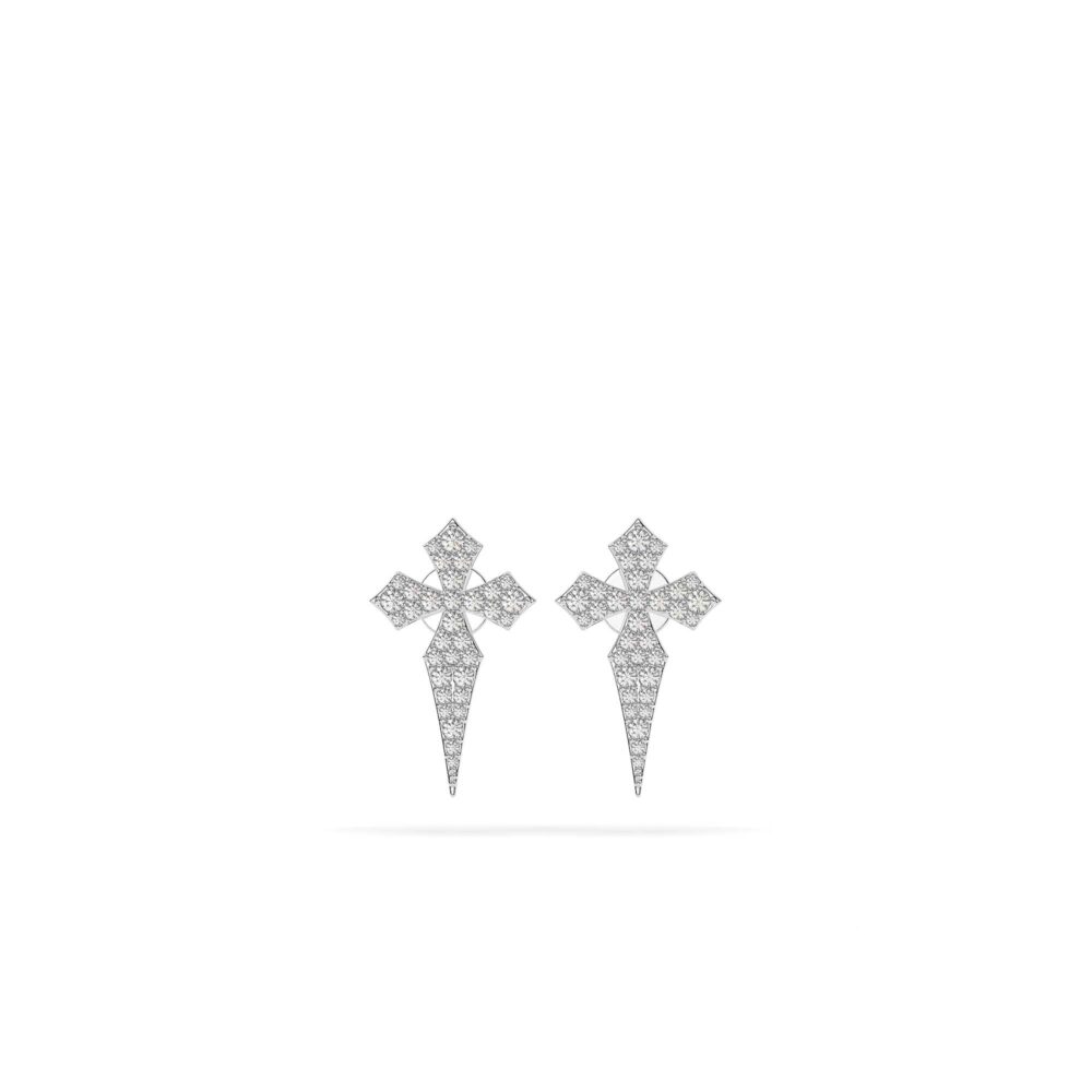 Bông Tai Christian Cross Đính Đá BT031
