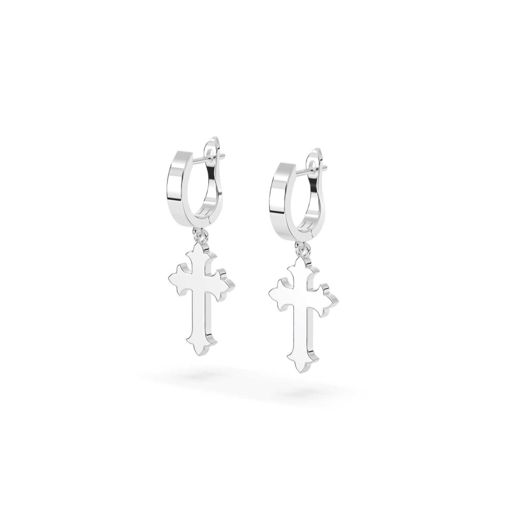 Bông Tai Fleur-De-Lis Cross BT030