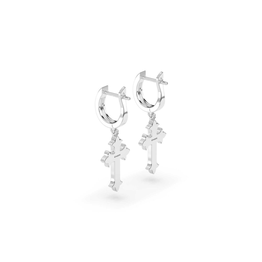 Bông Tai Fleur-De-Lis Cross BT030