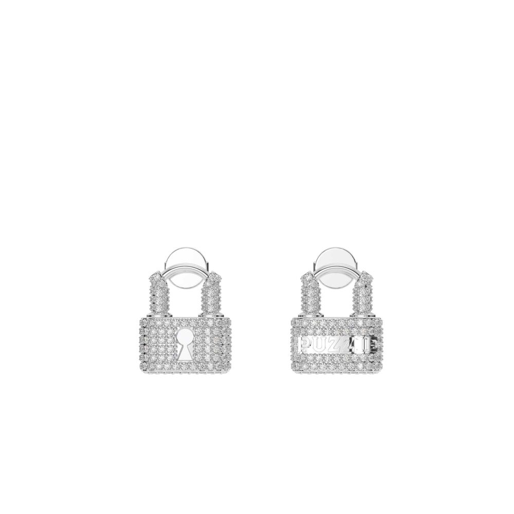 Bông tai Puzzie Locket đính đá BT022