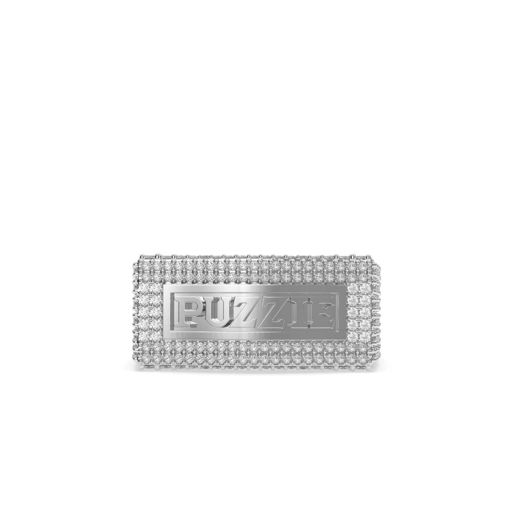 Nhẫn Chữ Puzzie Đính Đá NU030