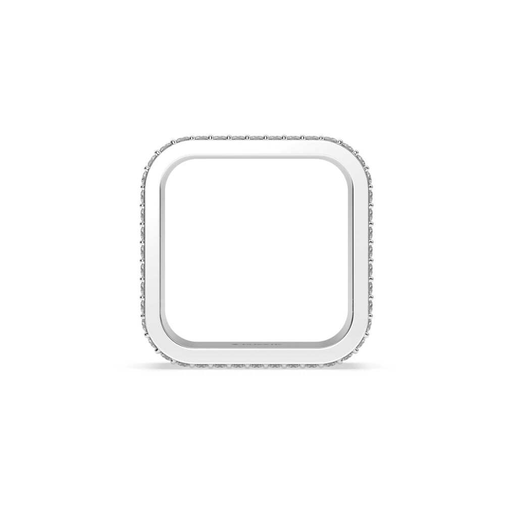 Nhẫn vuông 4 hàng đính đá NU026