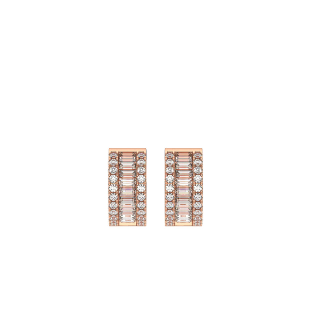 Bông Tai Bạc Mix Baguette BT068