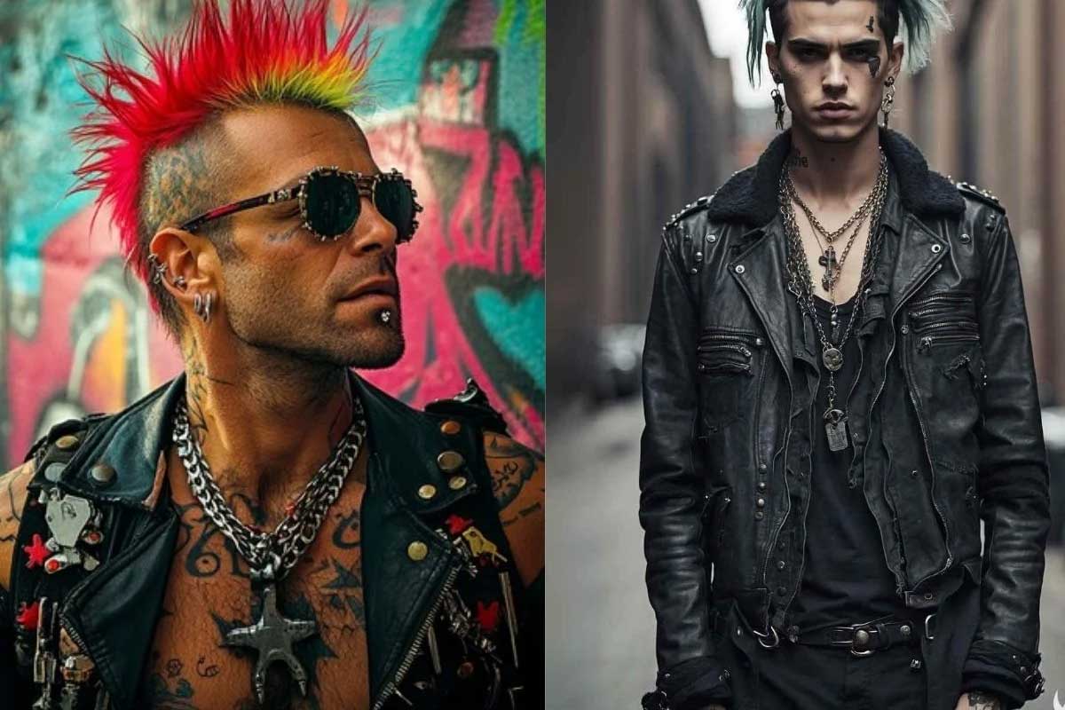 Phụ kiện gai góc và nổi loạn thể hiện tinh thần đặc trưng của phong cách Punk.